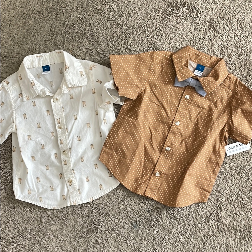 Old Navy Kids' White and Brown Shirts Set